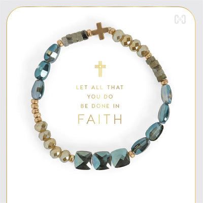 Hannah Cross Stretch Bracelets - Olive