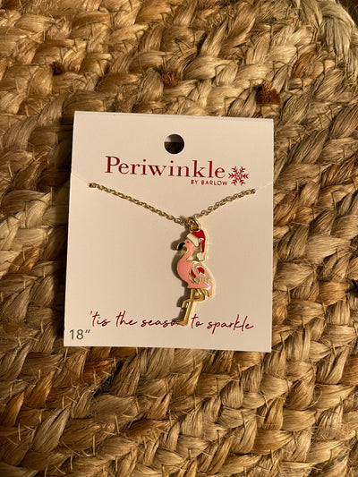 Holiday Collection by Periwinkle - Flamingo With Santa Hat