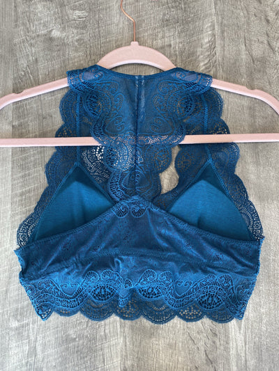 Lacy Bralette In Teal - The Teal Turtle Clothing Company