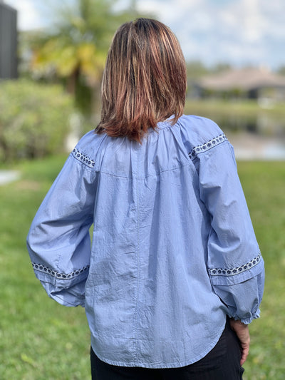 The Naomi Blouse in Vista Blue by Hatley