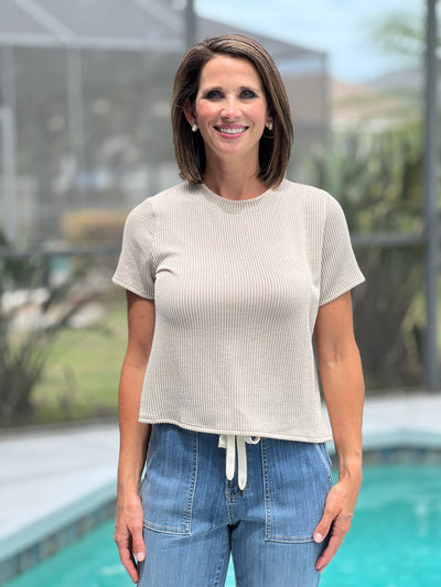 Radiantly Ribbed Mid Length Tee