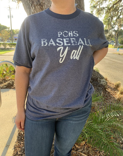 PCHS Baseball Y'all Shirt - The Teal Turtle Clothing Company