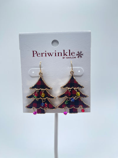 Holiday Collection by Periwinkle - Red Plaid Trees With Lights