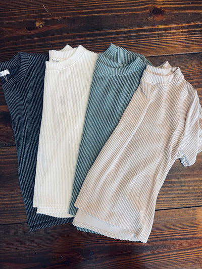 Radiantly Ribbed Mid Length Tee