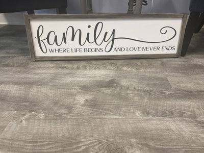 The Painted Knot Family Where Love Begins Sign - The Teal Turtle Clothing Company