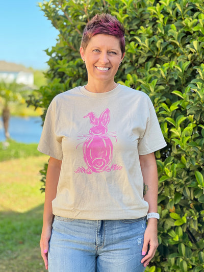 Pink Bunny Graphic Tee