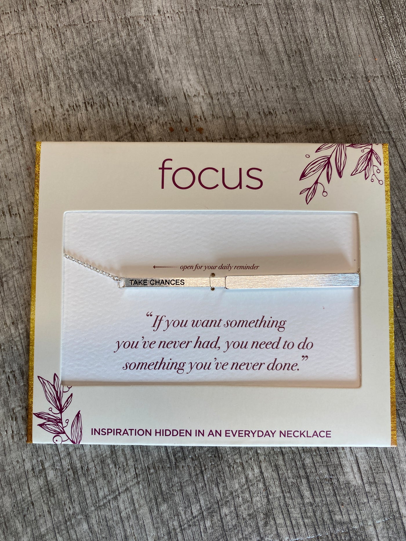 Focus Hidden Message Necklace by Centercourt