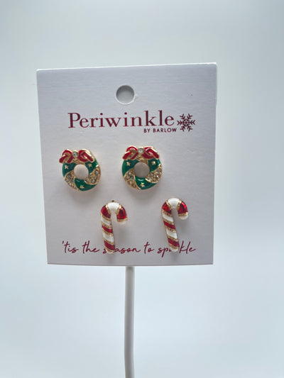 Holiday Collection by Periwinkle - Wreath & Candy Cane