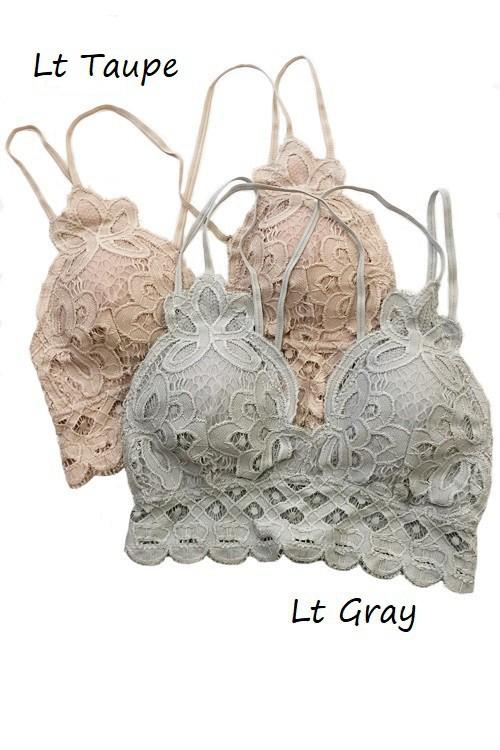 Crochet lace bralette in Light Taupe - The Teal Turtle Clothing Company