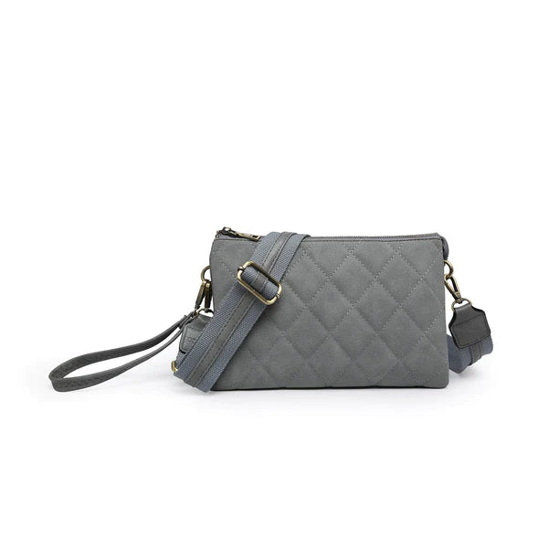 The Izzy Bag - Quilted - Grey/Blue