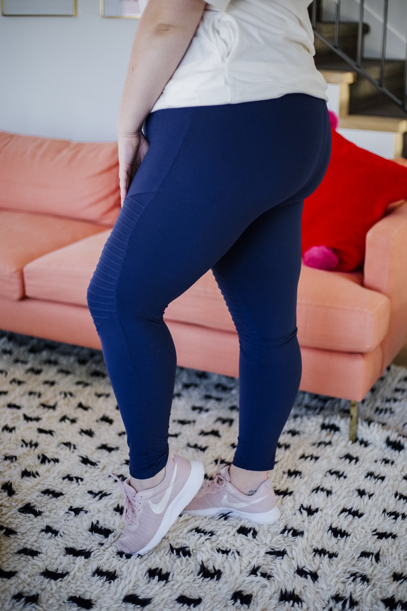 Soft As Butter Moto Leggings In Navy - The Teal Turtle Clothing Company