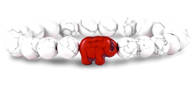 Fahlo - Elephant - White Howlite